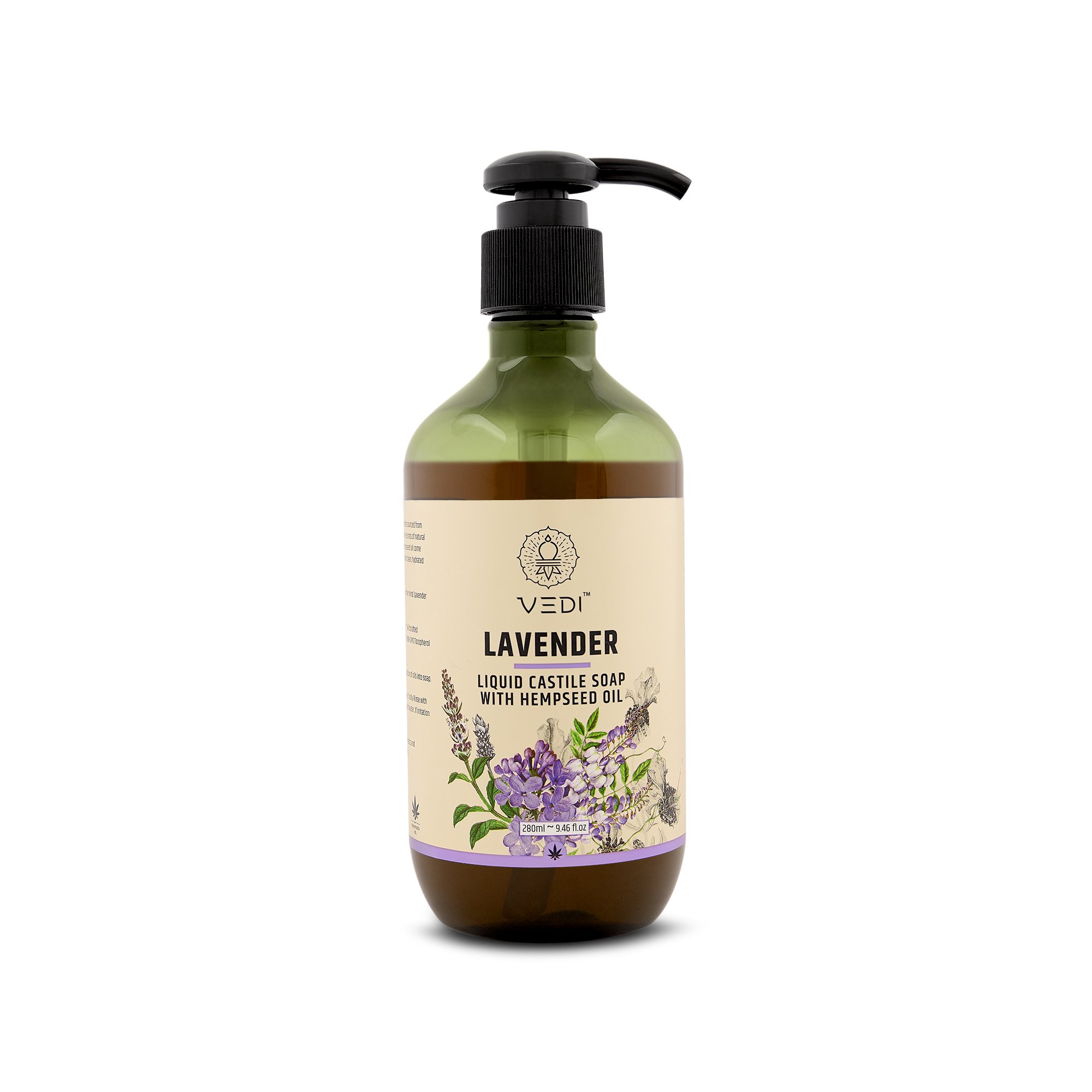 Vedi Herbal Lavender Liquid Castile Soap With Hemseed Oil